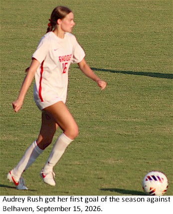Audrey Rush got her first goal of the year vs. Belhaven, 2026